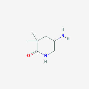 molecular formula C7H14N2O B14865866 5-Amino-3,3-dimethylpiperidin-2-one 