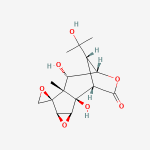 molecular formula C15H20O7 B14865874 (1S,2R,3S,5R,6R,7R,8S,9S,12S)-2,8-dihydroxy-12-(2-hydroxypropan-2-yl)-7-methylspiro[4,10-dioxatetracyclo[7.2.1.02,7.03,5]dodecane-6,2'-oxirane]-11-one 