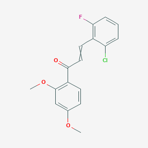 molecular formula C17H14ClFO3 B14865876 (E)-3-(2-chloro-6-fluoro-phenyl)-1-(2,4-dimethoxyphenyl)prop-2-en-1-one 