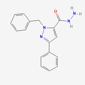 molecular formula C17H16N4O B14865879 1-benzyl-3-phenyl-1H-pyrazole-5-carbohydrazide 