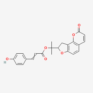 2-(2-Oxo-8,9-dihydrofuro[2,3-h]chromen-8-yl)propan-2-yl 3-(4-hydroxyphenyl)prop-2-enoate