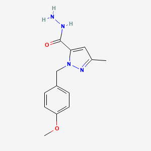 molecular formula C13H16N4O2 B14865991 1-(4-Methoxybenzyl)-3-methyl-1H-pyrazole-5-carbohydrazide 