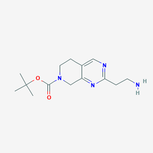 molecular formula C14H22N4O2 B14865995 2-[7-(Tert-butoxycarbonyl)-5,6,7,8-tetrahydropyrido[3,4-D]pyrimidin-2-YL]ethanamine CAS No. 944905-34-4