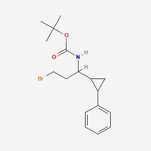 molecular formula C17H24BrNO2 B14865997 Tert-butyl 3-bromo-1-(2-phenylcyclopropyl)propylcarbamate 