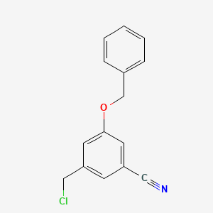 molecular formula C15H12ClNO B14866001 3-(Benzyloxy)-5-(chloromethyl)benzonitrile 