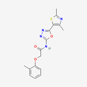 molecular formula C16H16N4O3S B14866007 N-(5-(2,4-dimethylthiazol-5-yl)-1,3,4-oxadiazol-2-yl)-2-(o-tolyloxy)acetamide 