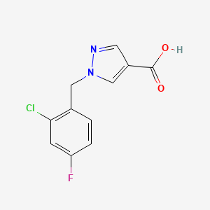 molecular formula C11H8ClFN2O2 B1486603 1-[(2-chloro-4-fluorophenyl)methyl]-1H-pyrazole-4-carboxylic acid CAS No. 1154882-21-9