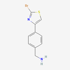 molecular formula C10H9BrN2S B14866054 4-(2-Bromo-thiazol-4-YL)-benzylamine 