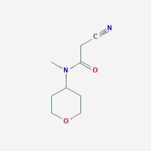 molecular formula C9H14N2O2 B1486606 2-cyano-N-methyl-N-(oxan-4-yl)acetamide CAS No. 1155586-14-3