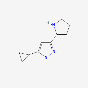 molecular formula C11H17N3 B14866086 5-cyclopropyl-1-methyl-3-(pyrrolidin-2-yl)-1H-pyrazole 