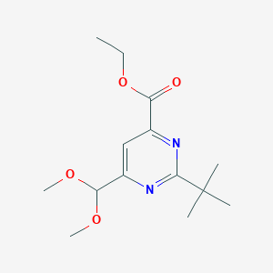 Ethyl 2-tert-butyl-6-(dimethoxymethyl)pyrimidine-4-carboxylate