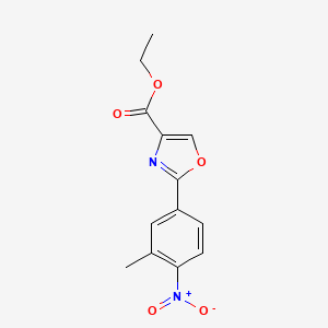 molecular formula C13H12N2O5 B14866115 2-(3-Methyl-4-nitro-phenyl)-oxazole-4-carboxylic acid ethyl ester CAS No. 886368-24-7