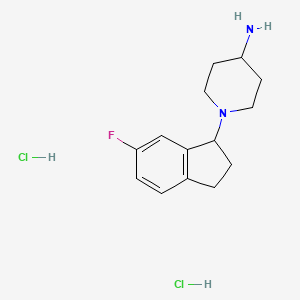 1-(6-fluoro-2,3-dihydro-1H-inden-1-yl)piperidin-4-amine dihydrochloride