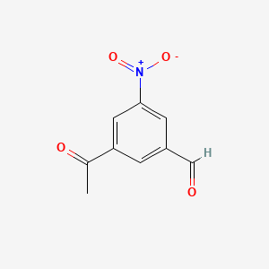 molecular formula C9H7NO4 B14866142 3-Acetyl-5-nitrobenzaldehyde 