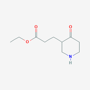 molecular formula C10H17NO3 B14866181 Ethyl 3-(4-oxopiperidin-3-yl)propanoate 