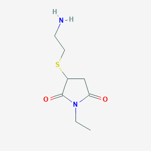 molecular formula C8H14N2O2S B1486619 3-[(2-Aminoethyl)sulfanyl]-1-ethylpyrrolidine-2,5-dione CAS No. 1157103-44-0