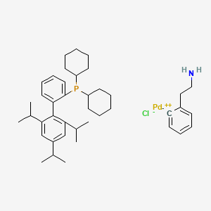 molecular formula C41H59ClNPPd B14866211 Chloro(2-dicyclohexylphosphino-2',4',6'-triisopropyl-1,1'-biphenyl)[2-(2-aminoethyl)phenyl]palladium(II) 