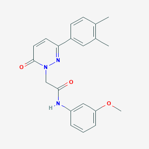 molecular formula C21H21N3O3 B14866227 2-(3-(3,4-dimethylphenyl)-6-oxopyridazin-1(6H)-yl)-N-(3-methoxyphenyl)acetamide 