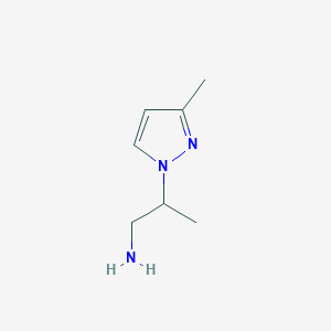 molecular formula C7H13N3 B1486623 [2-(3-methyl-1H-pyrazol-1-yl)propyl]amine CAS No. 1172803-90-5