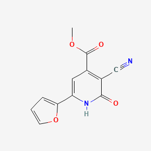 molecular formula C12H8N2O4 B14866230 Methyl 3-cyano-6-(furan-2-yl)-2-oxo-1,2-dihydropyridine-4-carboxylate 