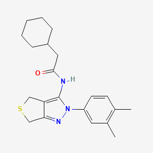 2-cyclohexyl-N-(2-(3,4-dimethylphenyl)-4,6-dihydro-2H-thieno[3,4-c]pyrazol-3-yl)acetamide