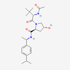 molecular formula C24H37N3O4 B14866299 (2S,4R)-1-((S)-2-Acetamido-3,3-dimethylbutanoyl)-4-hydroxy-N-((S)-1-(4-isopropylphenyl)ethyl)pyrrolidine-2-carboxamide 