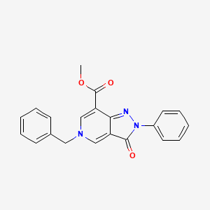 molecular formula C21H17N3O3 B1486632 methyl 5-benzyl-3-oxo-2-phenyl-3,5-dihydro-2H-pyrazolo[4,3-c]pyridine-7-carboxylate CAS No. 1152430-05-1
