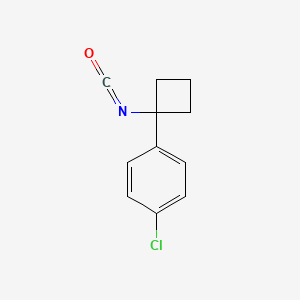 molecular formula C11H10ClNO B14866331 1-Chloro-4-(1-isocyanatocyclobutyl)benzene 