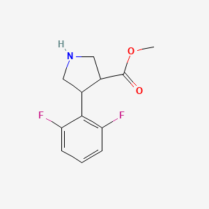 molecular formula C12H13F2NO2 B14866332 Methyl 4-(2,6-difluorophenyl)pyrrolidine-3-carboxylate 