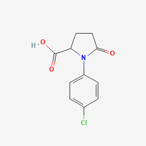 molecular formula C11H10ClNO3 B14866361 1-(4-Chlorophenyl)-5-oxopyrrolidine-2-carboxylic acid 