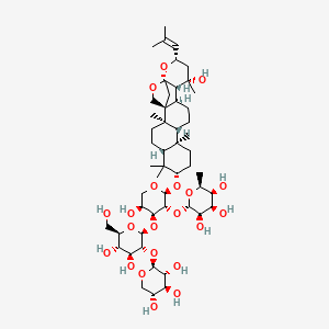 molecular formula C52H84O21 B14866369 (2S,3R,4R,5S,6S)-2-[(2S,3R,4S,5S)-4-[(2S,3R,4S,5S,6R)-4,5-dihydroxy-6-(hydroxymethyl)-3-[(2S,3R,4S,5R)-3,4,5-trihydroxyoxan-2-yl]oxyoxan-2-yl]oxy-5-hydroxy-2-[[(1S,2R,5R,7S,10R,11R,14R,15S,16S,18S,20S)-16-hydroxy-2,6,6,10,16-pentamethyl-18-(2-methylprop-1-enyl)-19,21-dioxahexacyclo[18.2.1.01,14.02,11.05,10.015,20]tricosan-7-yl]oxy]oxan-3-yl]oxy-6-methyloxane-3,4,5-triol 