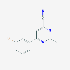 6-(3-Bromophenyl)-2-methylpyrimidine-4-carbonitrile