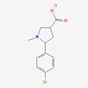 molecular formula C12H14BrNO2 B14866436 5-(4-Bromophenyl)-1-methylpyrrolidine-3-carboxylic acid 