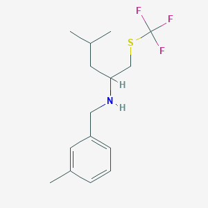 molecular formula C15H22F3NS B14866450 (3-Methyl-benzyl)-(3-methyl-1-trifluoromethylsulfanylmethylbutyl)-amine 