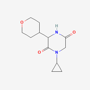 1-cyclopropyl-3-(tetrahydro-2H-pyran-4-yl)piperazine-2,5-dione