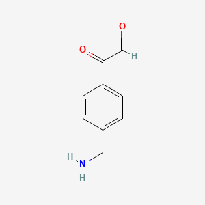 molecular formula C9H9NO2 B14866500 2-[4-(Aminomethyl)phenyl]-2-oxoacetaldehyde 