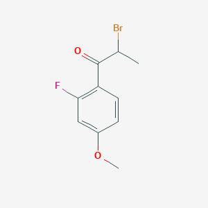 molecular formula C10H10BrFO2 B14866518 2-Bromo-2'-fluoro-4'-methoxypropiophenone 