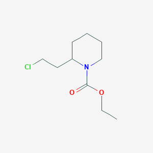 molecular formula C10H18ClNO2 B1486653 2-(2-Chloroethyl)piperidine-1-carboxylic acid ethyl ester CAS No. 865076-02-4