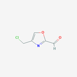 molecular formula C5H4ClNO2 B14866531 4-(Chloromethyl)-1,3-oxazole-2-carbaldehyde 