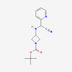 molecular formula C15H20N4O2 B14866539 Tert-butyl 3-((cyano(pyridin-2-yl)methyl)amino)azetidine-1-carboxylate 