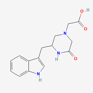 molecular formula C15H17N3O3 B14866560 [3-(1H-Indol-3-ylmethyl)-5-oxo-piperazin-1-YL]-acetic acid 