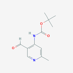 molecular formula C12H16N2O3 B14866574 (5-Formyl-2-methyl-pyridin-4-YL)-carbamic acid tert-butyl ester CAS No. 886371-93-3