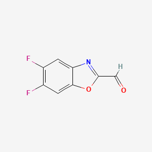 molecular formula C8H3F2NO2 B14866648 5,6-Difluoro-1,3-benzoxazole-2-carbaldehyde 