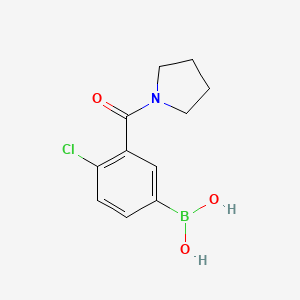 molecular formula C11H13BClNO3 B1486669 (4-Chloro-3-(pyrrolidine-1-carbonyl)phenyl)boronic acid CAS No. 871332-75-1