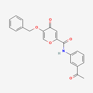 molecular formula C21H17NO5 B14866699 N-(3-acetylphenyl)-5-(benzyloxy)-4-oxo-4H-pyran-2-carboxamide 