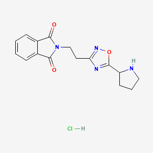 molecular formula C16H17ClN4O3 B14866742 2-(2-(5-(Pyrrolidin-2-yl)-1,2,4-oxadiazol-3-yl)ethyl)isoindoline-1,3-dione hydrochloride 