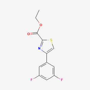 molecular formula C12H9F2NO2S B14866758 Ethyl 4-(3,5-difluorophenyl)thiazole-2-carboxylate 