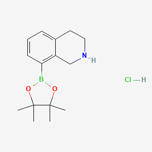 molecular formula C15H23BClNO2 B14866768 1,2,3,4-Tetrahydroisoquinoline-8-boronic Acid Pinacol Ester HCl 