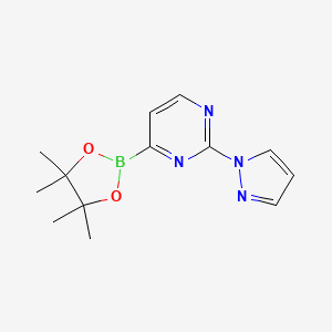 2-(1H-Pyrazol-1-YL)-4-(4,4,5,5-tetramethyl-1,3,2-dioxaborolan-2-YL)pyrimidine