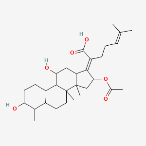 (2E)-2-[(17E)-16-(acetyloxy)-3,11-dihydroxy-4,8,10,14-tetramethylgonan-17-ylidene]-6-methylhept-5-enoic acid